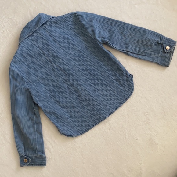 {VTG} Billy the Kid | Permanent Press Retro Snap Button Front Western Shirt Blue - Picture 13 of 16